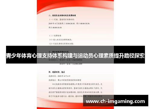 青少年体育心理支持体系构建与运动员心理素质提升路径探索