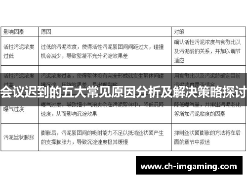 会议迟到的五大常见原因分析及解决策略探讨